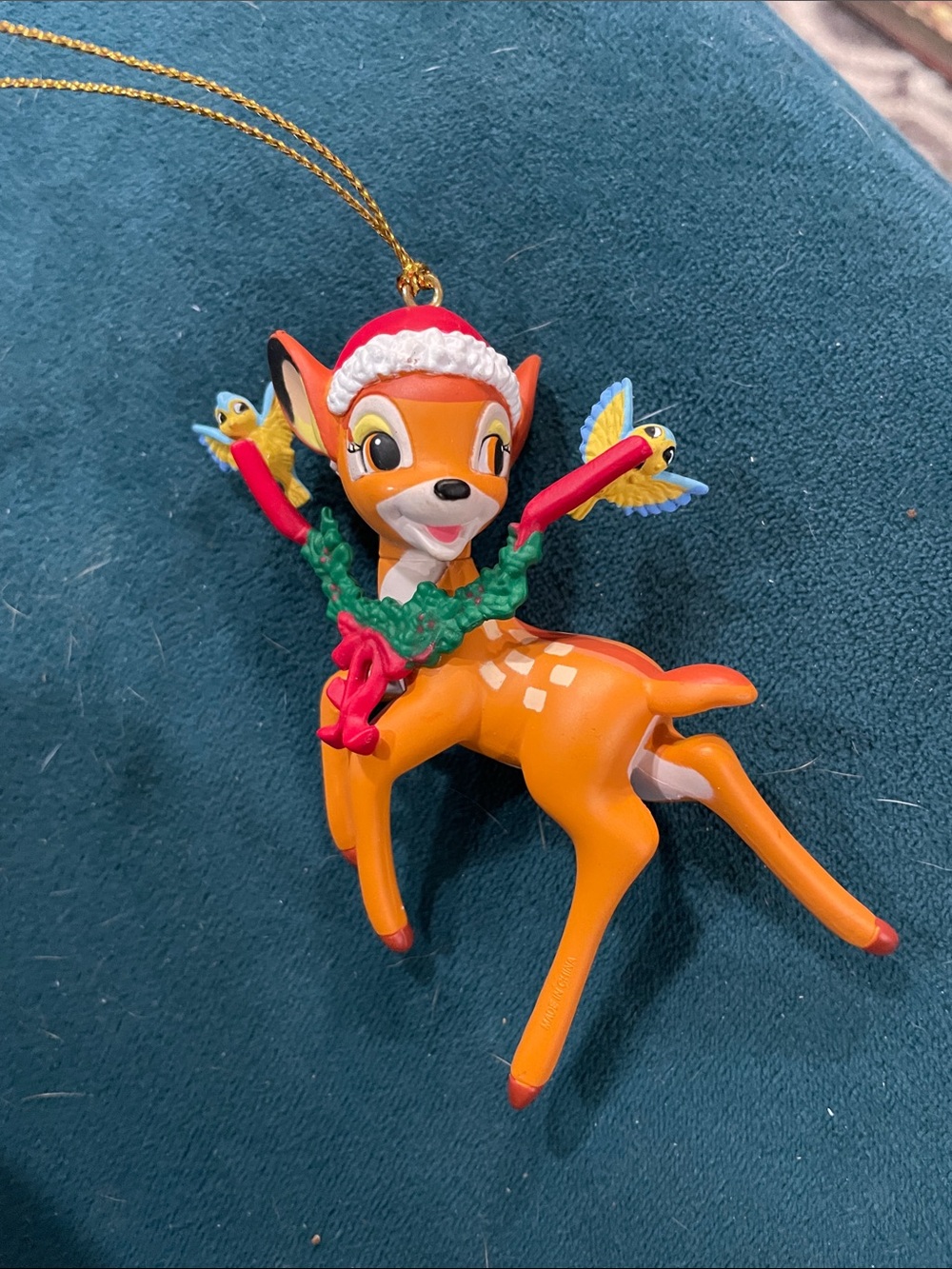 Bambi Ornament with Birds Holiday Ornament